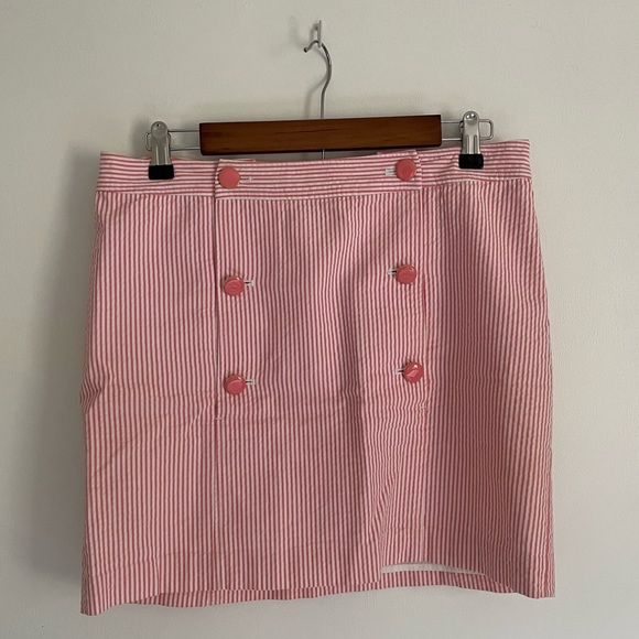 Vineyard Vines Dresses & Skirts - NWT VINEYARD VINES 16" SKIRT PINK WHITE SEERSUCKER STRIPED COTTON LINED
